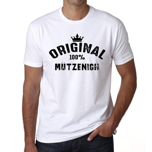 Mützenich 100% German City White Mens Short Sleeve Round Neck T-Shirt 00001 - Casual
