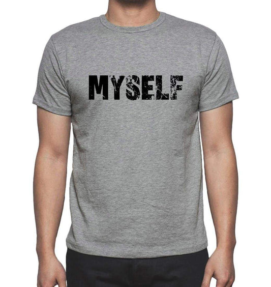 Myself Grey Mens Short Sleeve Round Neck T-Shirt 00018 - Grey / S - Casual