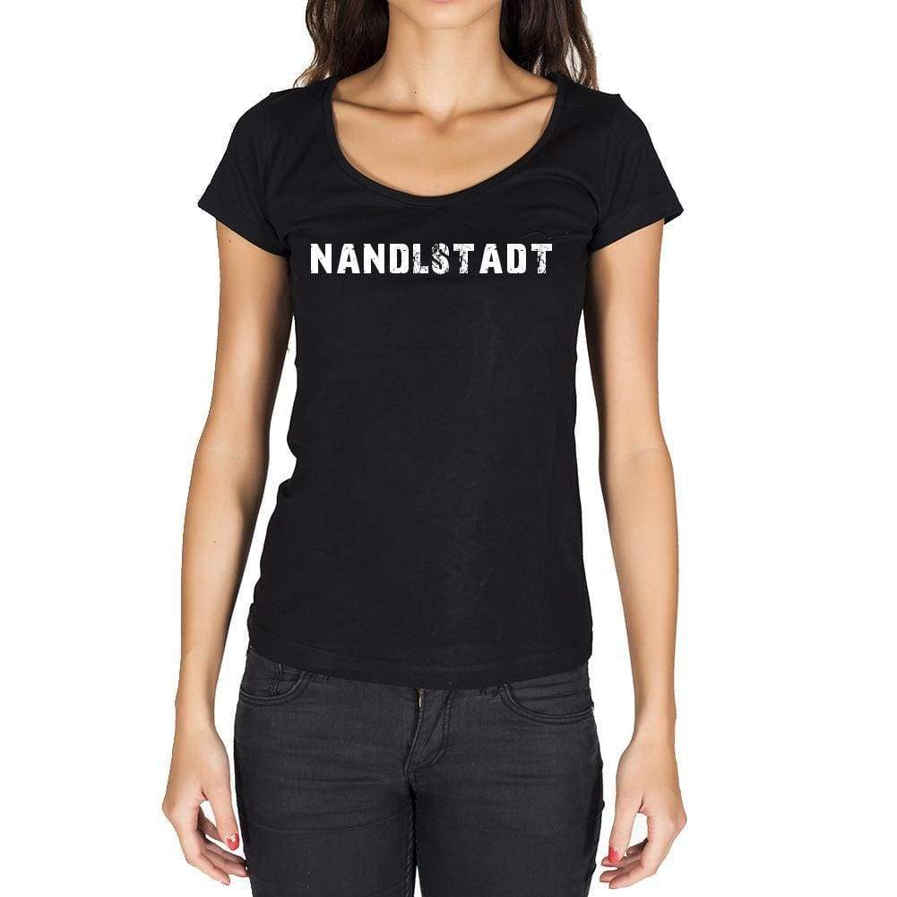 Nandlstadt German Cities Black Womens Short Sleeve Round Neck T-Shirt 00002 - Casual