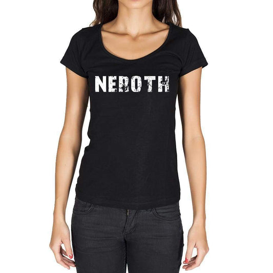 Neroth German Cities Black Womens Short Sleeve Round Neck T-Shirt 00002 - Casual