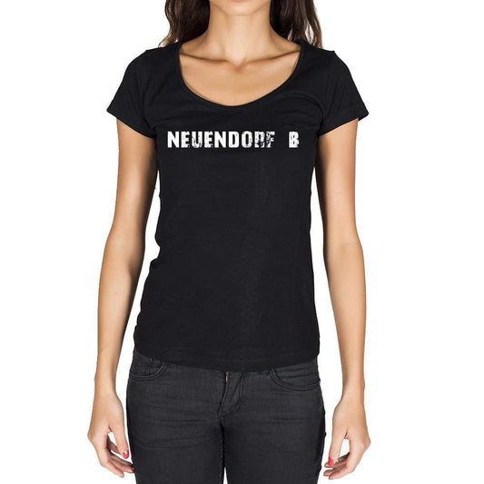 Neuendorf B German Cities Black Womens Short Sleeve Round Neck T-Shirt 00002 - Casual