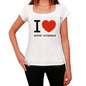 North Riverside I Love Citys White Womens Short Sleeve Round Neck T-Shirt 00012 - White / Xs - Casual