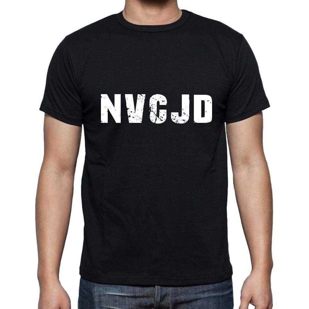 Nvcjd Mens Short Sleeve Round Neck T-Shirt 5 Letters Black Word 00006 - Casual