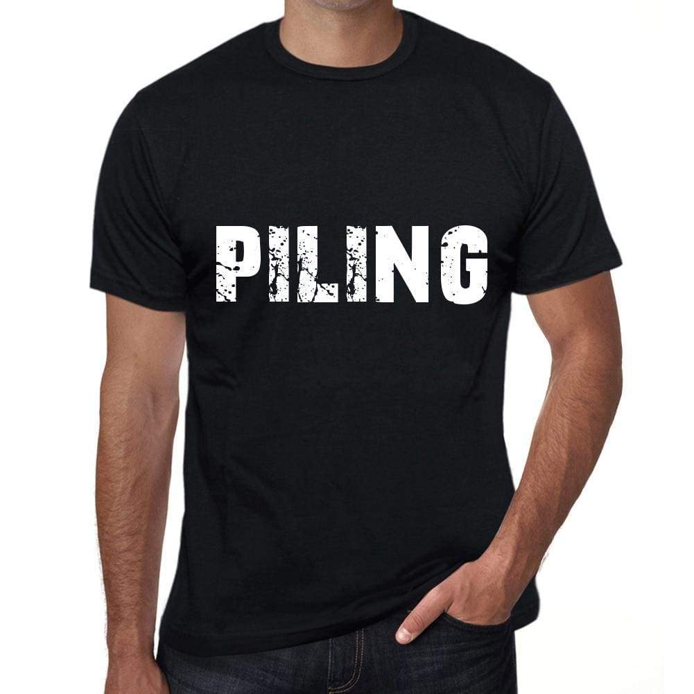 Piling Mens Vintage T Shirt Black Birthday Gift 00554 - Black / Xs - Casual