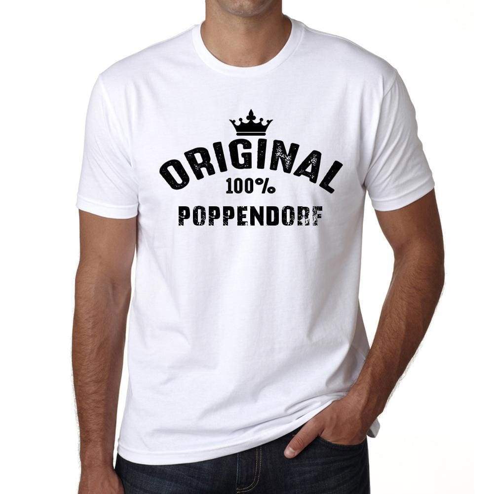 Poppendorf 100% German City White Mens Short Sleeve Round Neck T-Shirt 00001 - Casual