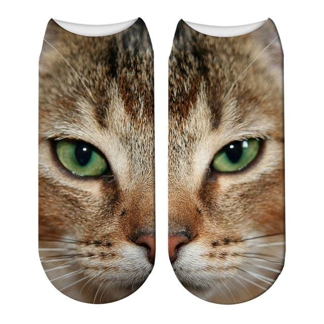 SexeMara nouveau Design 3D chat imprimer femmes unisexe chaussettes de noël Meias chat visage 3D imprimé femme chaussette Harajuku animal mignon cheville Soc