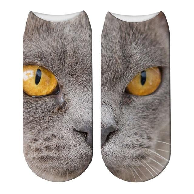 SexeMara New Design 3D Cat Print Women Unisex Christmas Socks Meias Cat Face 3D Printed Female Sock Harajuku Pet Cute Ankle Soc