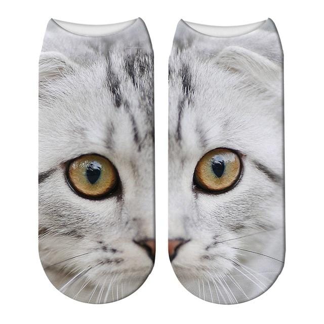 SexeMara nouveau Design 3D chat imprimer femmes unisexe chaussettes de noël Meias chat visage 3D imprimé femme chaussette Harajuku animal mignon cheville Soc