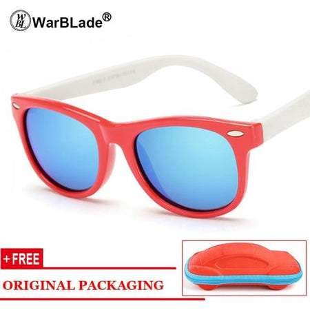 WarBLade Kids Boys TR90 Unbreakable Polarized Sunglasses Children Girls  Safety Polaroid Sun Glasses Sport UV400 Mirror blue yellow