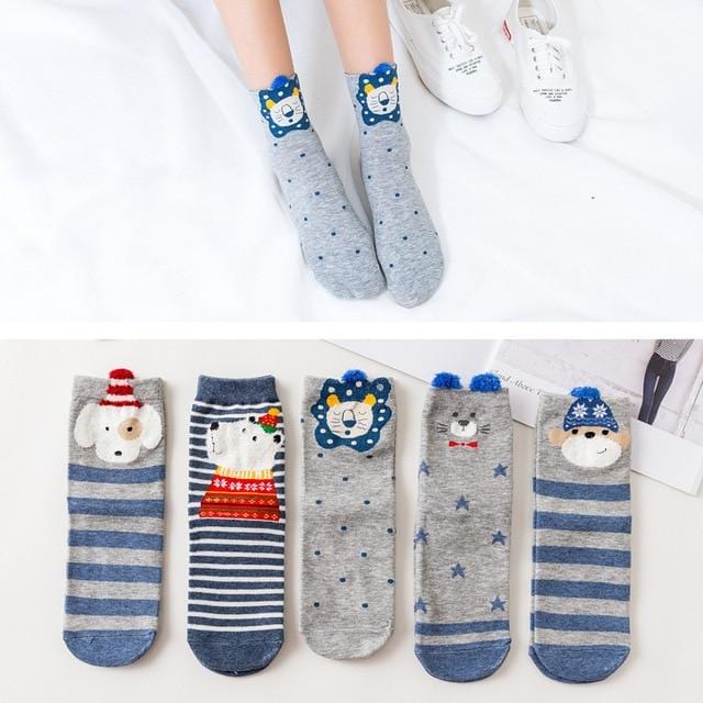 Nouvelle mode dessin animé coton chaussettes femmes coréen Kawaii chien imprimer femmes chaussettes mignonnes décontracté Meias drôle Harajuku chaussettes pour femmes fille