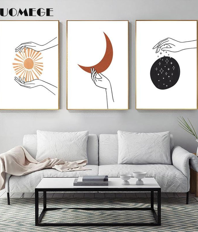 Nordic Style Line Drawing Posters and Prints Celestial Line Wall Art Sun  Moon Stars Wall Pictures for Living Room Home Decor affordable organic  t-shirts beautiful designs
