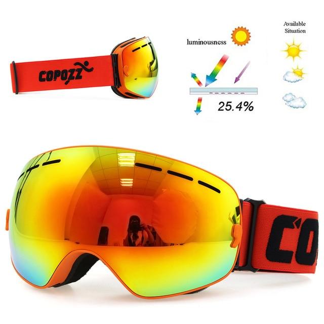 COPOZZ Brand Ski Goggles Double Layers UV400 Anti-fog Big Ski Glasses  Skiing Mask Snowboard Men Women Snow Goggles GOG-201 Pro