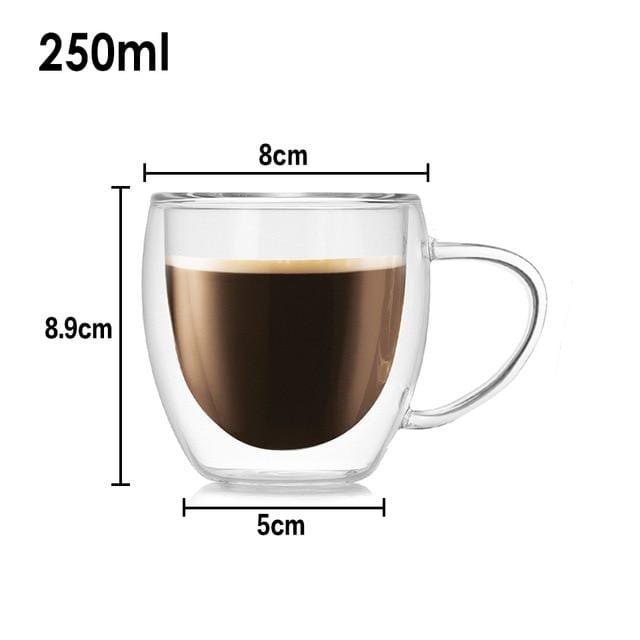 250 ml Funny Coffee Cups Double-Walled Creative Milk Cup, Cute