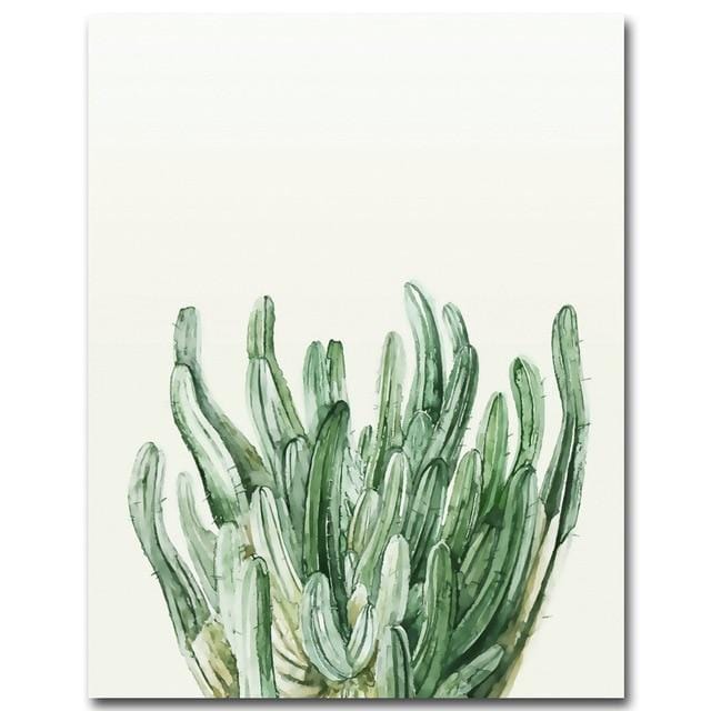 Watercolor Plant Leaves Poster Print Landscape Wall Art Canvas Painting Picture for Living Room Home Decor Cactus Decoration