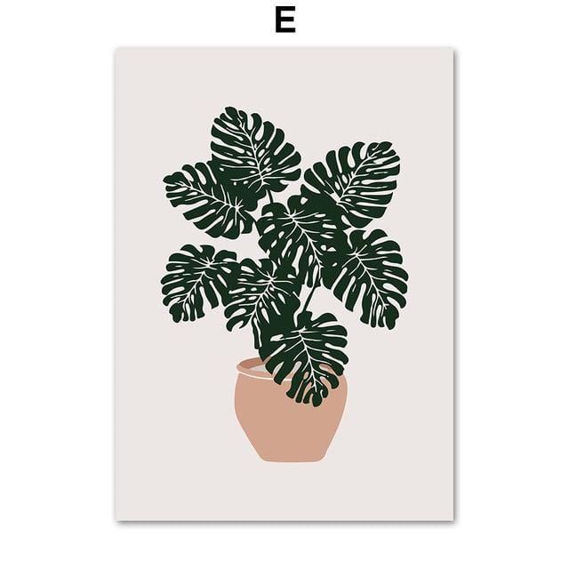 Plant Mom, Black Woman, Monstera, Abstract, UNFRAMED, Minimalist