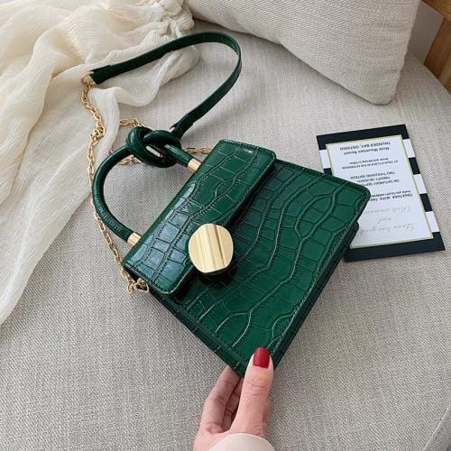 Women's Stone Pattern Leather Crossbody Bag