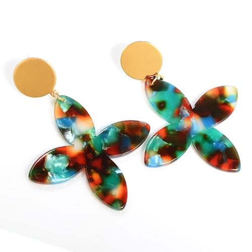 Personnalité 2019 trapèze grand Long acrylique acétate boucles d'oreilles pour femmes Rectangle écaille de tortue boucle d'oreille Za bijoux