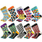 2020 offre spéciale chaussettes décontractées pour hommes nouvelles chaussettes design de mode Plaid coloré heureux robe de soirée d'affaires chaussettes en coton homme