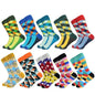 2020 Hot Sale Casual Men Socks New Socks fashion design Plaid Colorful happy Business Party Dress Cotton Socks Man