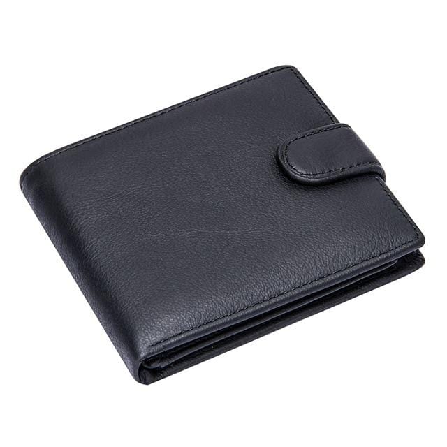 Portefeuille en cuir véritable pour hommes, Design bref, porte-cartes de crédit, pochette à loquet avec poche pour pièces de monnaie