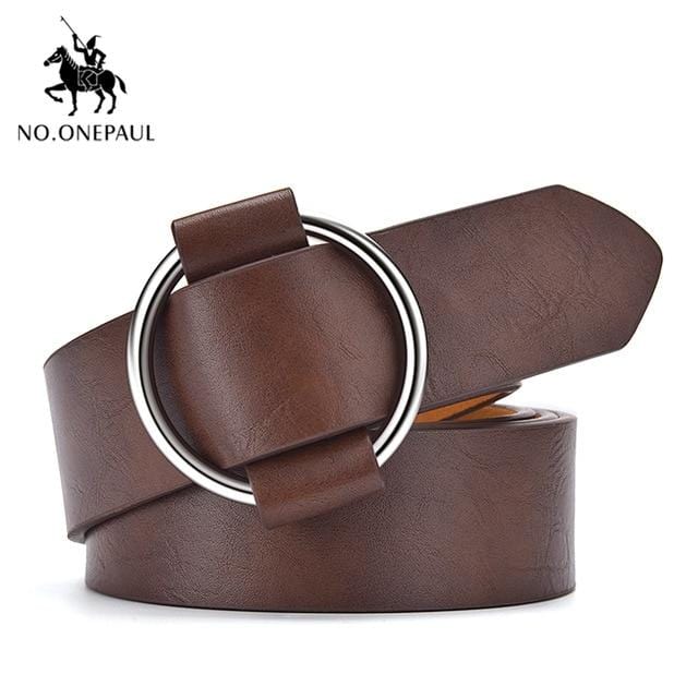 NO.ONEPAUL women belt Genuine Leather New Punk style fashion Pin Buckle jeans Decorative Belt Chain luxury brand belts for women