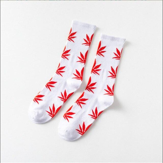 Moda Mulaya Funny Socks Women Comfortable High Quality Cotton Happy Hemp Leaf Maple Casual Long Weed Crew Sock Dress Harajuku