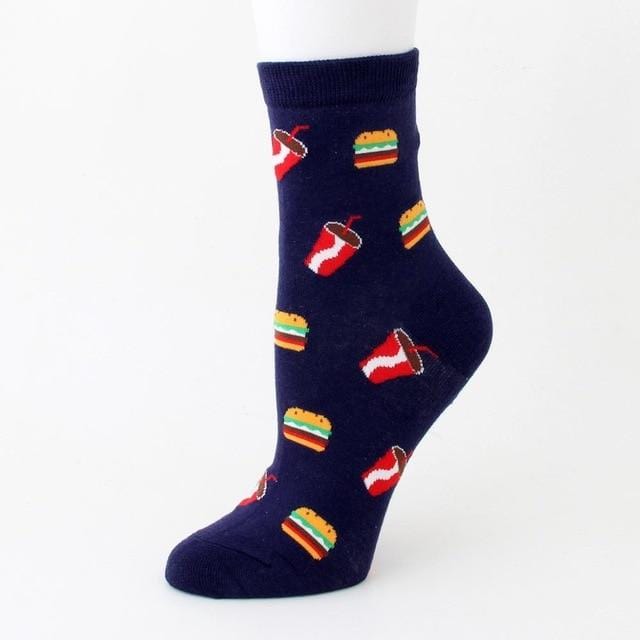 Harajuku Happy Socken Herren lustige gekämmte Baumwolle Kleid lässig Hochzeitssocken bunte Neuheit Skateboard Socken Männer Snack Muster