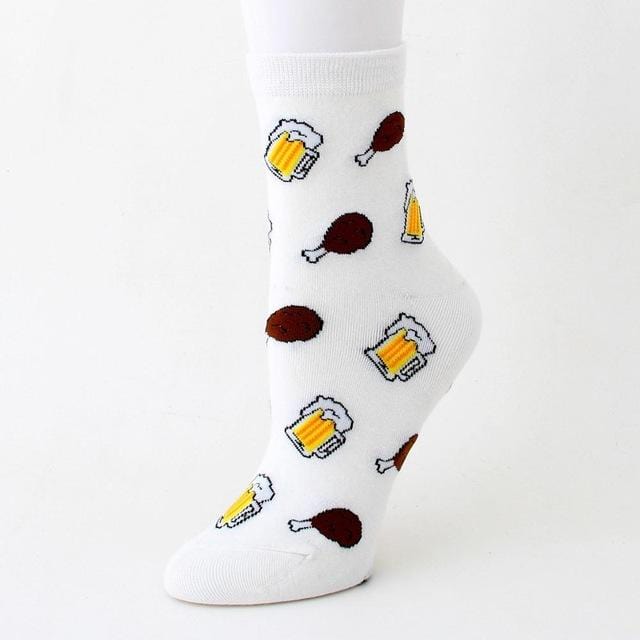 Harajuku Happy Socken Herren lustige gekämmte Baumwolle Kleid lässig Hochzeitssocken bunte Neuheit Skateboard Socken Männer Snack Muster