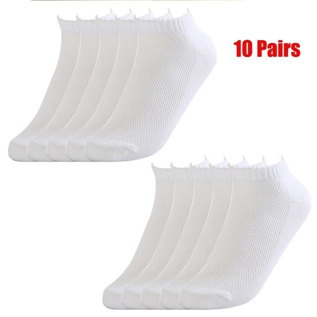 Chaussettes invisibles en maille solide pour hommes, 20 pièces = 10 paires, chaussettes d'été fines et respirantes, bateau, offre spéciale 2020