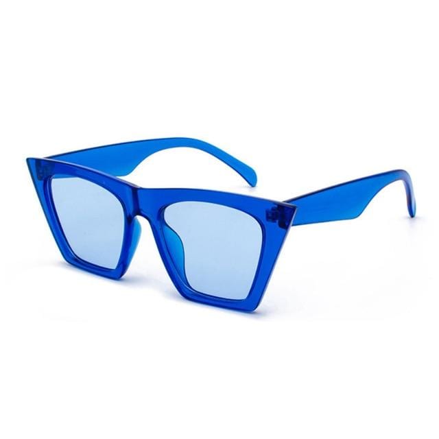 2019 nouvelle marque lunettes de soleil lunettes carrées yeux de chat personnalisés lunettes de soleil colorées tendance lunettes de soleil polyvalentes uv400 rideau