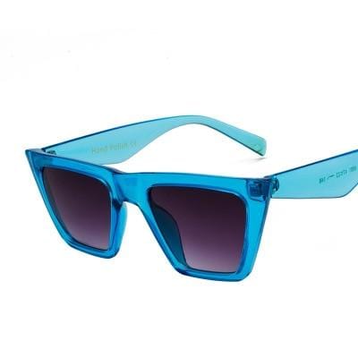 2019 nouvelle marque lunettes de soleil lunettes carrées yeux de chat personnalisés lunettes de soleil colorées tendance lunettes de soleil polyvalentes uv400 rideau