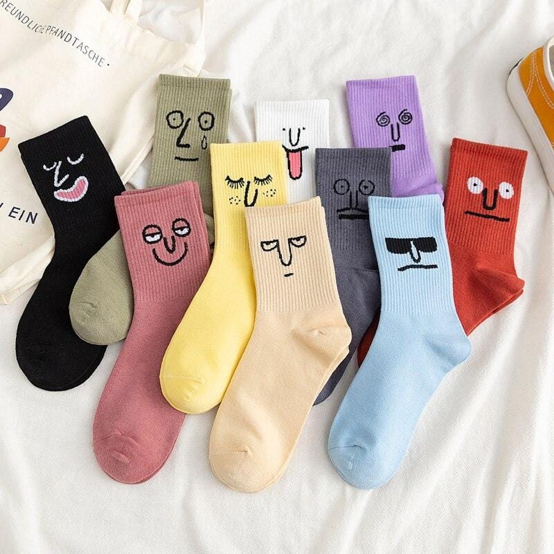 Chaussettes unisexes Surprise mi pour hommes, chaussettes Harajuku colorées et amusantes pour hommes 100 coton, 1 paire Kawaii taille 35-42