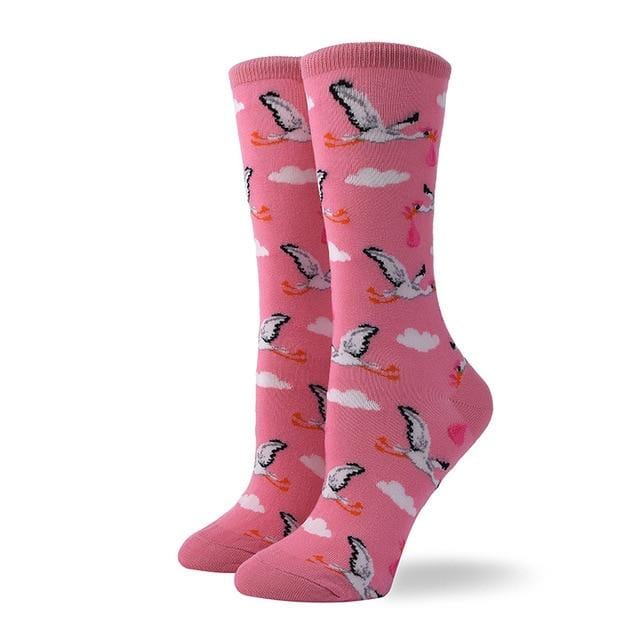 Heißer Verkauf bunte Damen Baumwolle Crew Socken lustige Banane Katze Tier Muster kreative Damen Neuheit Socken für Geschenke