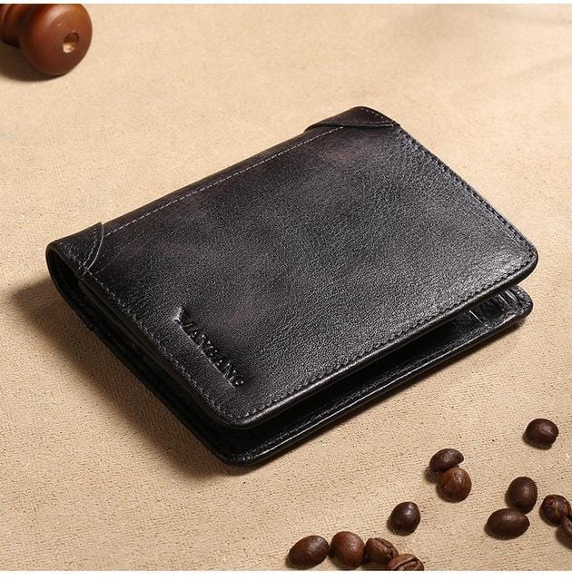 Genuine Cowhide Leather Men Wallet Short
