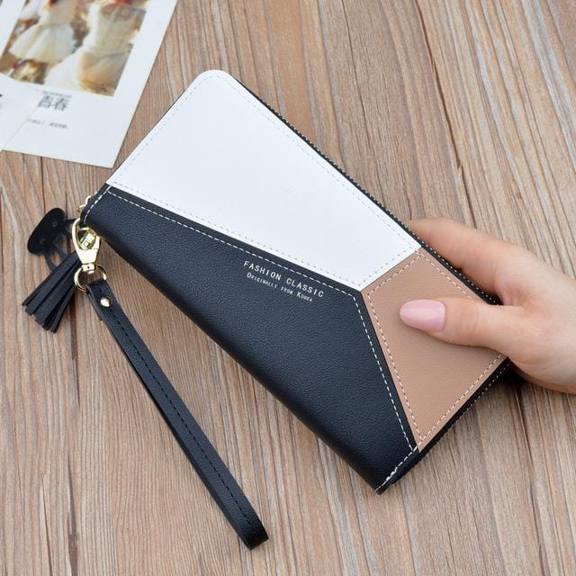 Designer Wallet Luxury Genuine Cow Leather Zipper Tassel Women