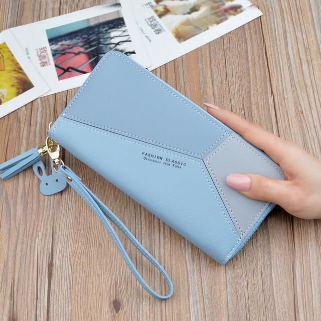 Multi-purpose Zipper Wrist Wallet Keychain PU Leather Coin Purse Fashion  Women Mini Wallet Tassels Card Pouch Car Keys Pendant