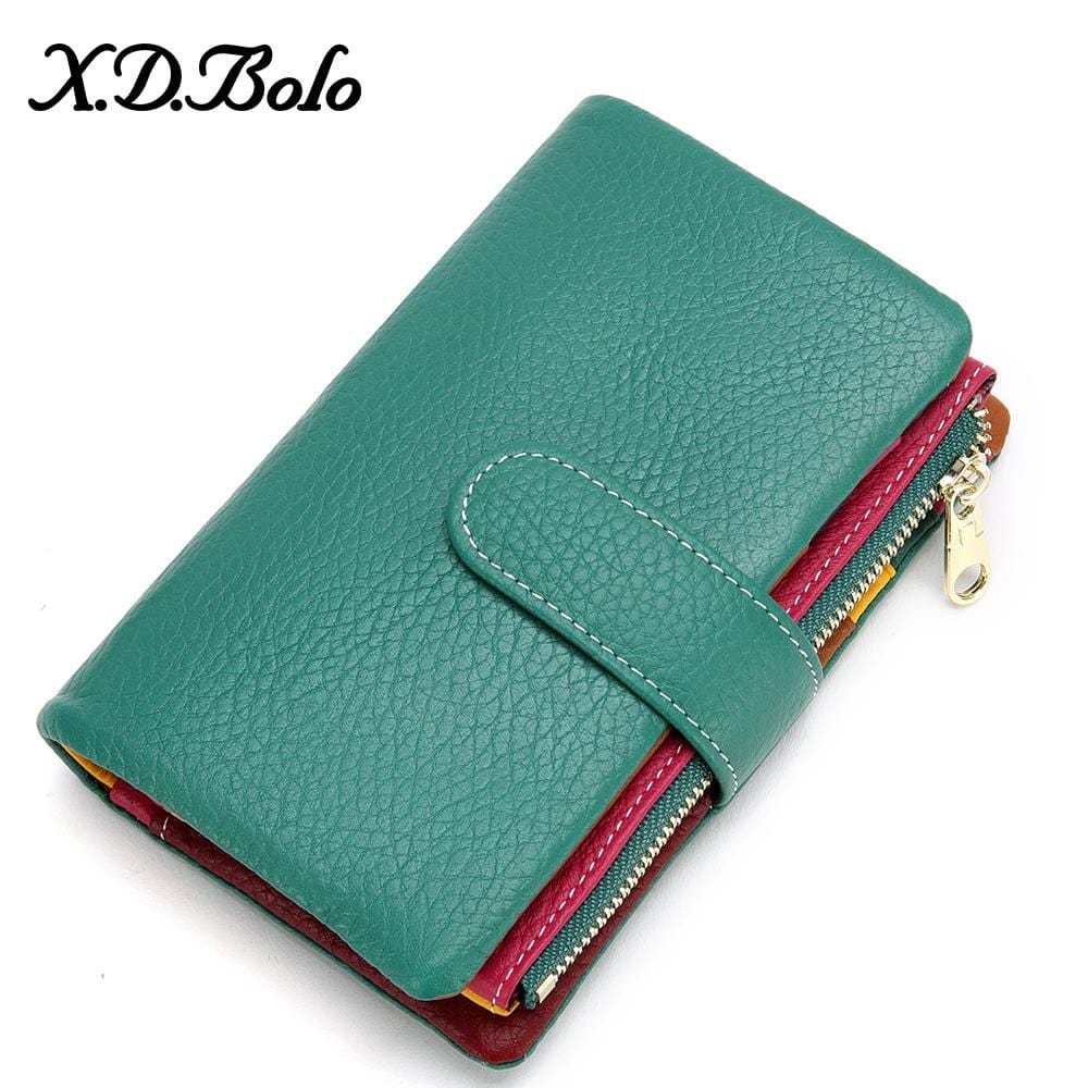 Buy Luxury Slim Women Small Wallet and Purse Girls Short Leather Credit  Card Holders Zipper Wallets Ladies Coin Purses Patchwork Bag at