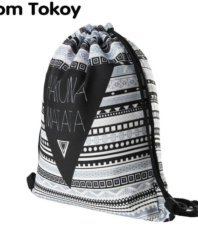 Printed Backpack - Black - Woman - Backpacks 