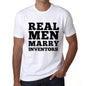 Real Men Marry Inventors Mens Short Sleeve Round Neck T-Shirt - White / S - Casual