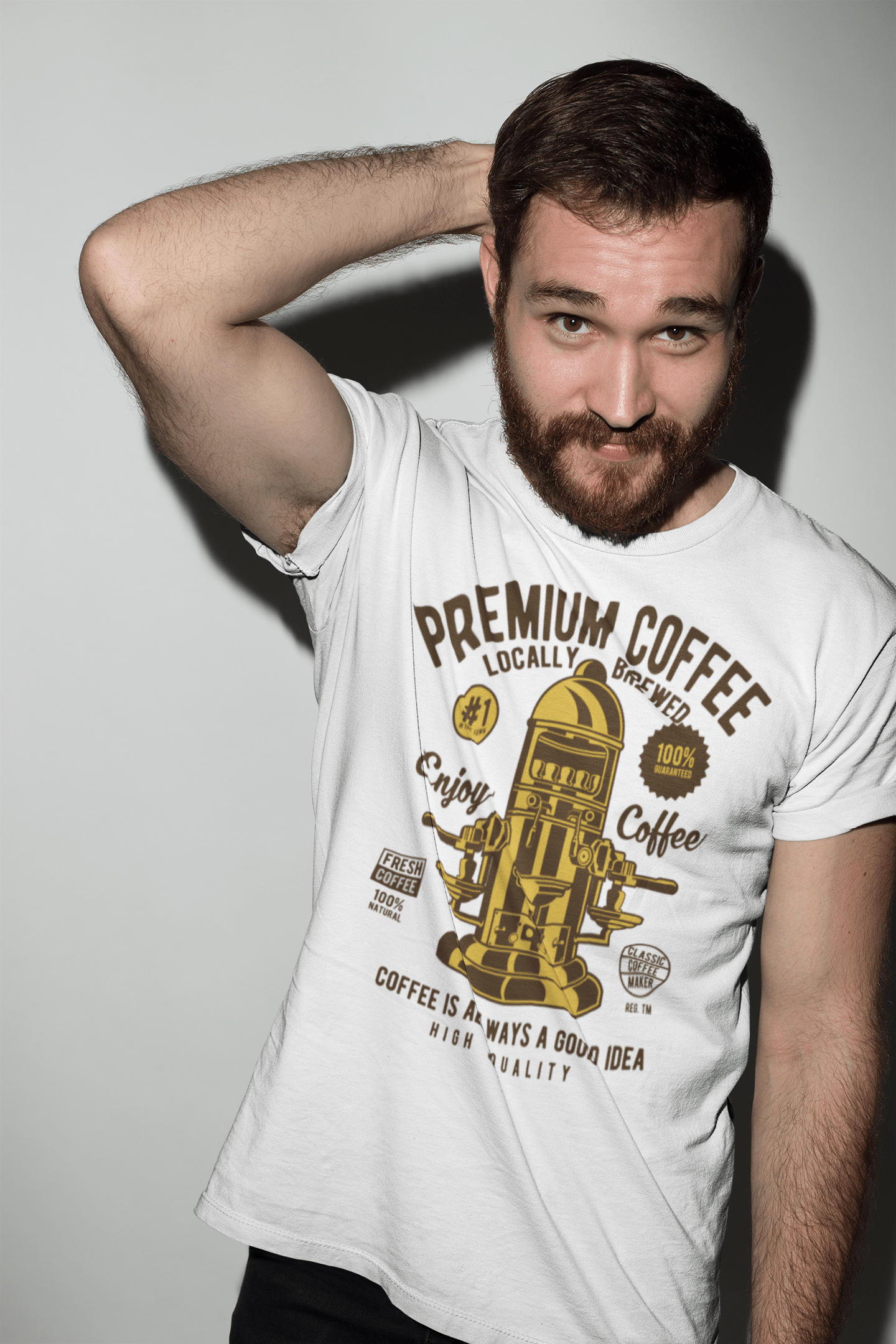 ULTRABASIC Men's T-Shirt Coffee is Always a Good Idea - Vintage Shirt for Men