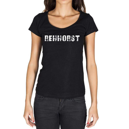 Rehhorst German Cities Black Womens Short Sleeve Round Neck T-Shirt 00002 - Casual