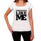 Remarkable Like Me White Womens Short Sleeve Round Neck T-Shirt - White / Xs - Casual