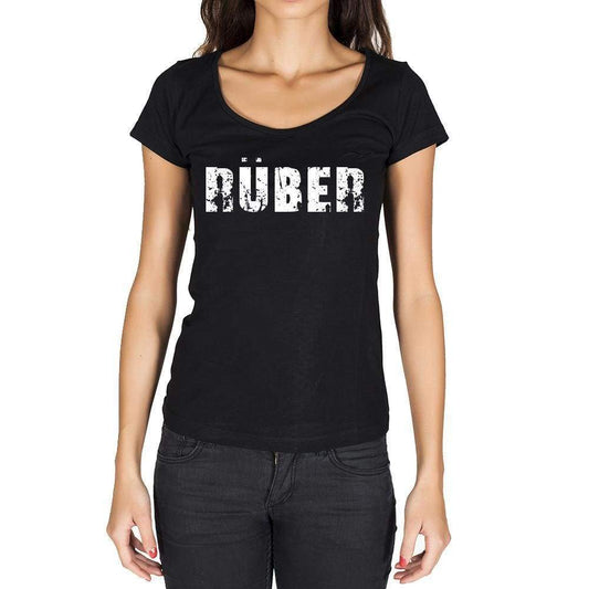 Rüber German Cities Black Womens Short Sleeve Round Neck T-Shirt 00002 - Casual