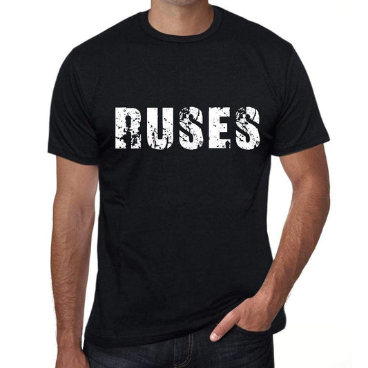 Ruses Mens Retro T Shirt Black Birthday Gift 00553 - Black / Xs - Casual