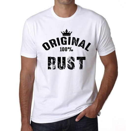 Rust 100% German City White Mens Short Sleeve Round Neck T-Shirt 00001 - Casual