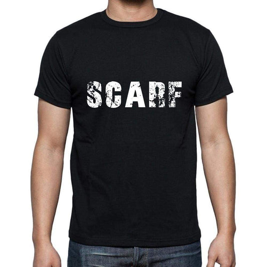 Scarf Mens Short Sleeve Round Neck T-Shirt 5 Letters Black Word 00006 - Casual