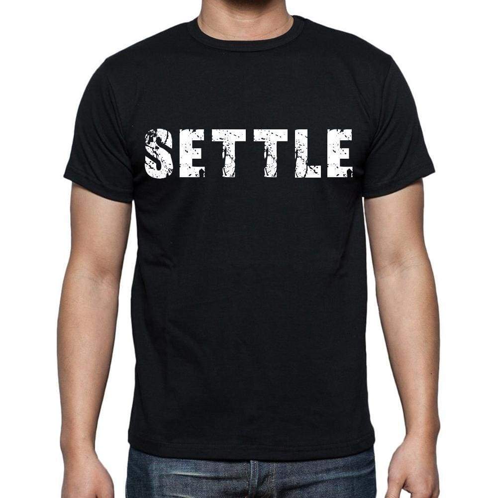 Settle Mens Short Sleeve Round Neck T-Shirt Black T-Shirt En