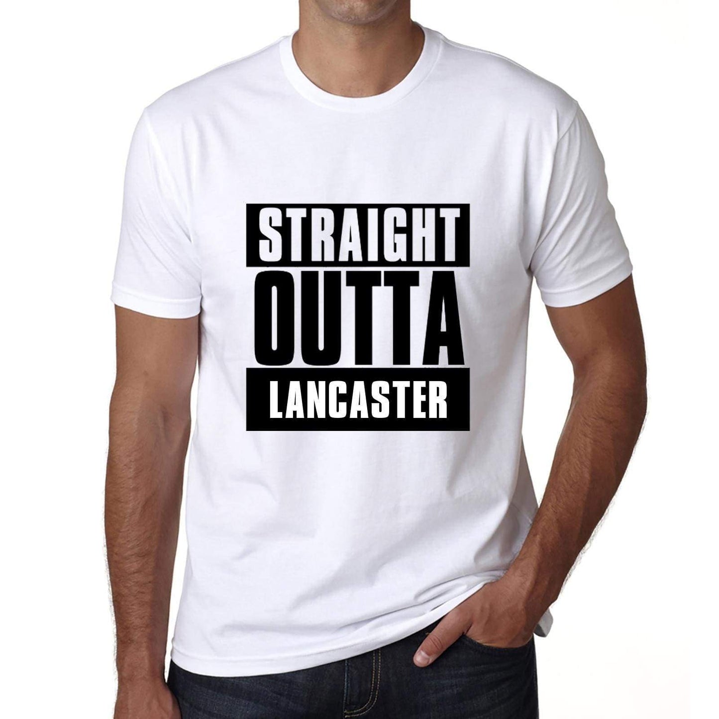 Straight Outta Lancaster Mens Short Sleeve Round Neck T-Shirt 00027 - White / S - Casual