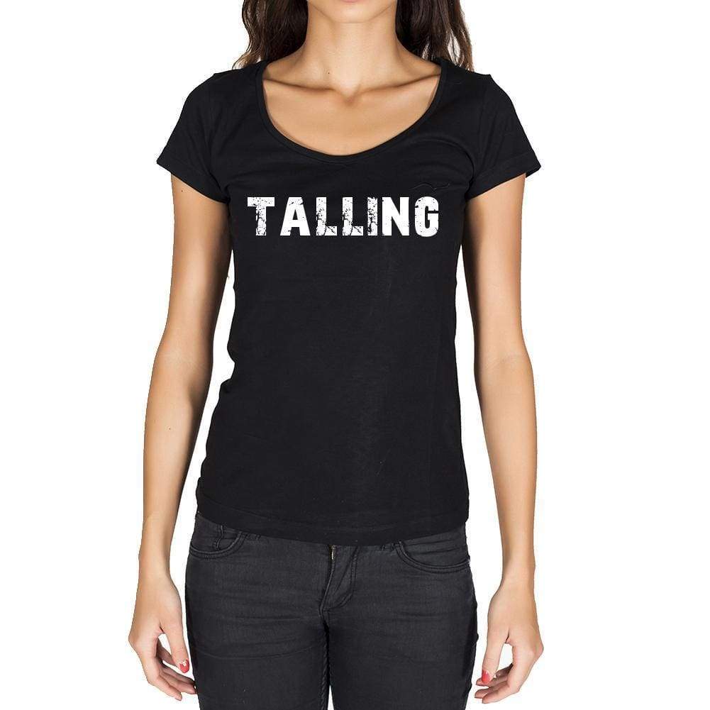 Talling German Cities Black Womens Short Sleeve Round Neck T-Shirt 00002 - Casual