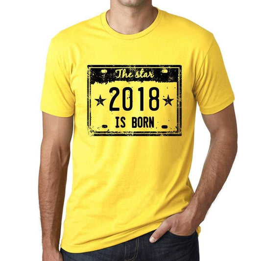 The Star 2018 Is Born Mens T-Shirt Yellow Birthday Gift 00456 - Yellow / Xs - Casual